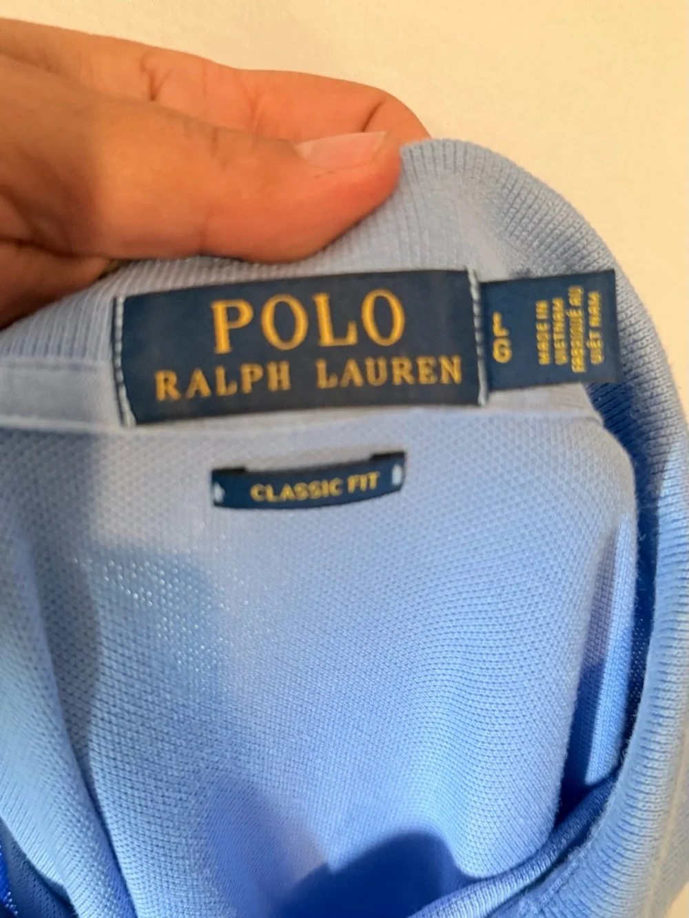 Polo Ralph Lauren Men’s Large Classic Fit Blue Cotton Polo Shirt Yellow Pony